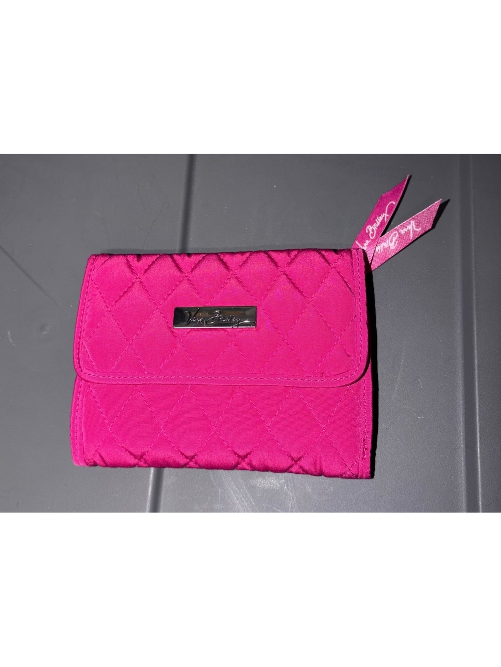 Vera Bradley Pink Quilted Trifold Wallet Floral Interior